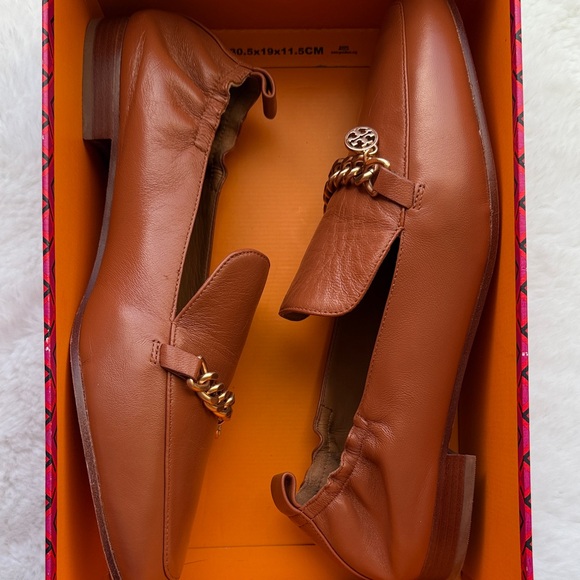 NIB Tory Burch Mini Benton Charm Leather Loafer Aged Camello size 11 - Picture 11 of 12